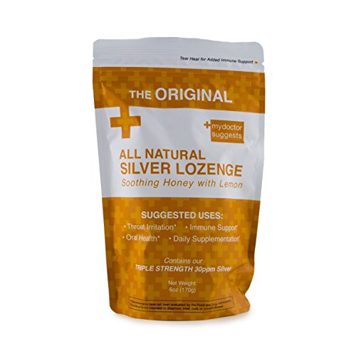 Natural Silver Lozenges - Soothing Honey with Lemon: The Perfect Cough Drop for Cough, Throat & Mouth Health - 30ppm Silver Solution in Each Drop