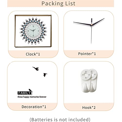 Yijidecor Large Modern Wall Clock For Living Room Decor Silent Wall Clock Battery Operated Non-Ticking For Office Bedroom Kitchen Home Decorative 24 Inch Crystal Clocks Wall Art Decor For Indoor House #TOP6