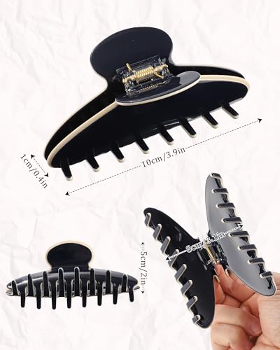 HAIMEIKANG 4 Inch Large Acetate Hair Claw Clips Non-Slip Strong Hold for Women Thick Hair Styling — view 3
