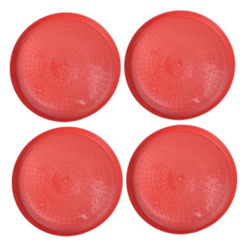 CIYODO 4pcs Plastic Feeding Tray for Poultry Durable and Reusable Chicken Starter Food Plate for Ducks and Geese Non Slip Design for Chicks and Poultry Food Dispensing