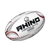 Rhino Vortex Elite Match - Pallone da Rugby, Taglia 5, Colore: Bianco