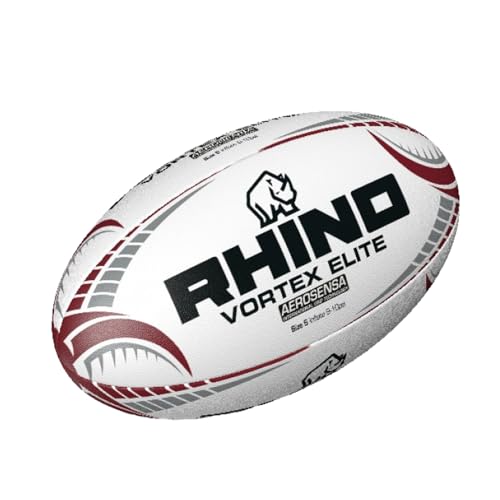 Rhino Vortex Elite Match Balon de Rugby para evitar resbalones y mejorar el control