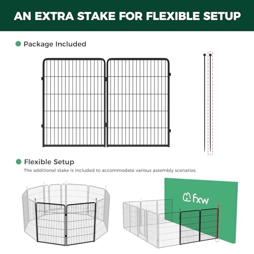 Image of FXW Instant Dog Playpen, RV Camping, Outdoor & Yard, 40 inch H, 2 Panels | Portable, Easy setup, Heavy-duty, DIY layouts, For Medium & Large Dogs, Patented