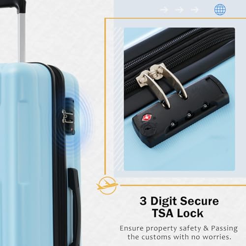 2 Piece Luggage Set With Bags Expanable Spinner Wheels Abs Lightweight Suitcase With Tsa Lock 20Inch+28Inch4