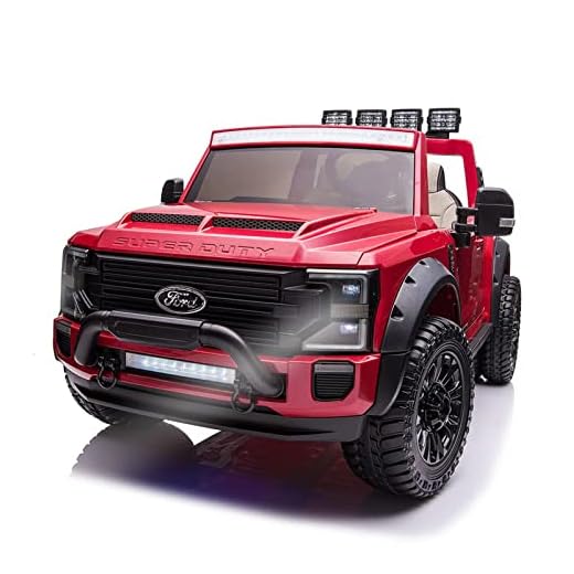 2023 Ford F450 Two (2) Seater 24V Ride On Kids Car Truck w/Remote | Large 24V Battery Licensed Kid Car to Drive 3 Speeds, Leather Seat, MP3 Music by Bluetooth, FM Radio, Rubber Tires