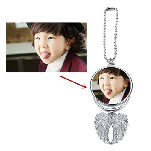 Jiamin Guardian Angel Rearview Mirror Exquisite Photo Frame Stainless Steel Guardian Angel Car Pendant Window Suspension And Porch Decoration #TOP2