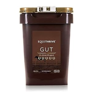 Equithrive Horse Gut Pellets with Probiotics, Psyllium Husk Powder, Sodium Bicarbonate and Omega 3 Fatty Acids, Digestive Support Supplement for Horses, 10 lbs