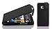 Cadorabo Hu00fclle fu00fcr HTC ONE M7 in Oxid SCHWARZ - Handyhu00fclle im Flip Design aus Strukturiertem Kunstleder - Case Cover Schutzhu00fclle Etui Tasche Book Klapp Style