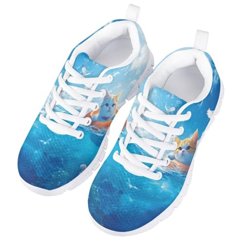 Forchrinse Kids Running Shoes for Girls Boys Lightweight Lace Up Tennis Shoes Breathable Fashion Sneakers for Causal Travel Sport