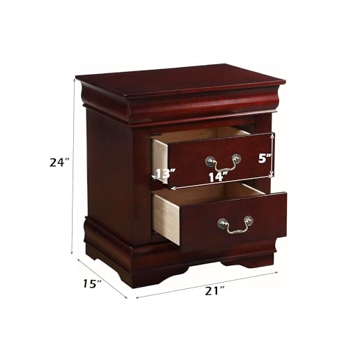 Acme Louis Philippe Nightstand in Cherry - Image 3