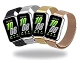 Kit 4 Pulseiras Aço Metal Milanese Compatível com Samsung Galaxy Fit3 (Preto/Dourado/Prata/Rosê)