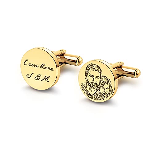 Anavia Custom Photo Cufflinks & Tie Clip Gift Box Set,