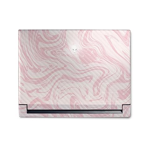 Image of MightySkins Carbon Fiber Skin Compatible with Alienware M18 R1 (2023) Full Wrap Kit - Silky Pink | Protective, Durable Textured Carbon Fiber Finish | Easy to Apply & Change Styles | Made in The USA