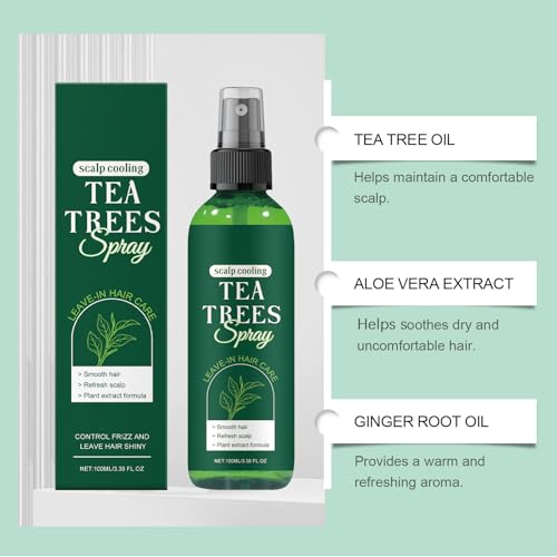 Cheveux secs et abîmés spray démêlant à l'arbre à thé anti-squames