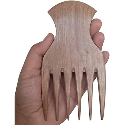 Plai Na Natural Wood Comb Big Wide Tooth Wooden Afro Pick Handmade for Thick Wet and Curly Hair for African American Men and Women Cover