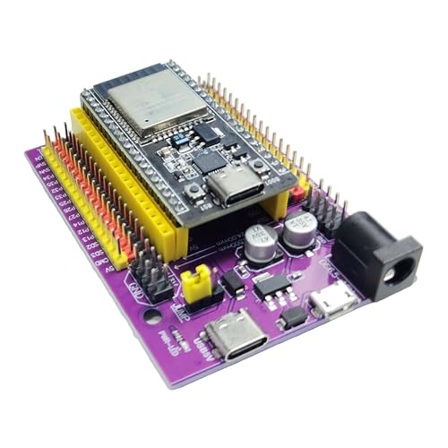ESP32 Development Board with USB Type-C and CP2102 + 38-Pin Expansion Board, Dual-Core WiFi Bluetooth Microcontroller with Breakout Base for Arduino IDE and IoT Projects