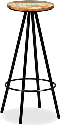 Miniatura 5 de Industrial Bar Table Set 3-Piece Reclaimed Wood Pub Bistro Furniture with Steel Legs for Kitchen Living Room Indoor Modern Spaces