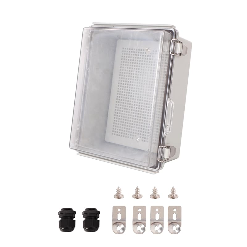 Vangoshell Waterproof Junction Box IP67, Clear Cover ABS Plastic Electrical Enclosure 210x160x100mm (8.27"x6.30"x3.94") – for Outdoor/Indoor DIY Projects
