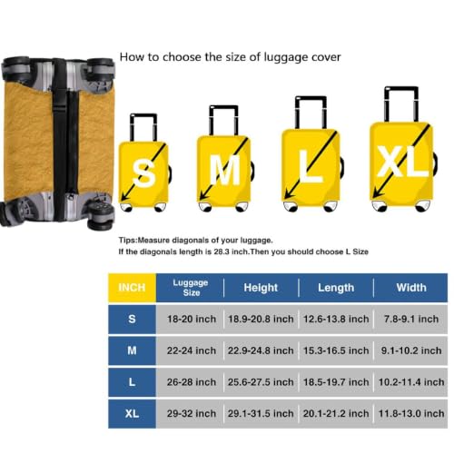Housse de protection élastique jaune pour bagages L 26-28 in format classique - 4
