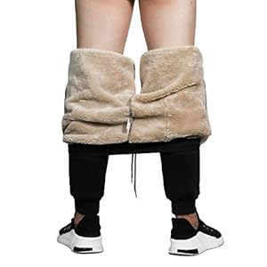 MANLUODANNI Men’s Casual Fleece Jogger Sweatpants Men Winter Warm Plush Trousers