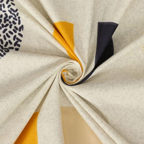 Image of NEW LEAF Cotton Fitted King Bedsheets with 2 Pillow Covers | Elastic Fitted | Wrinklefree | Ultrasoft |Winter Bedsheet 200 to 220 tc Floral | 78x72+8 Inches, Half Cricle Beige Black