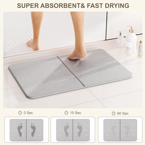 Enjoynest HK7 Stone Bath Mat, Diatomaceous Earth Quick Drying Absorbent Stone Shower Mat, Non-Slip Bath Mats For Bathroom Kitchen Bathtub thumb #2