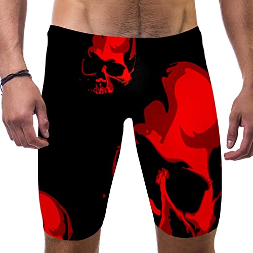 Swim jammers de hombre HUI JIN SHOP bañador de competición largo con calavera de Halloween