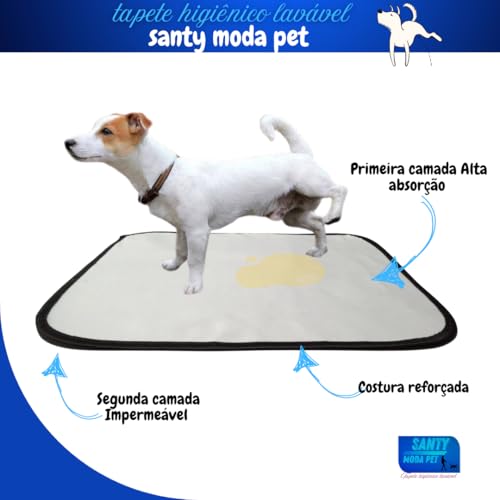Kit 3 tapete higiênico lavável para cachorro, GG, 100 x90cm, sanitário pets , reutilizável,
