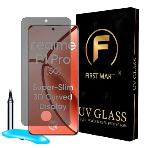Image of FIRST MART Military-Grade Privacy Tempered Glass for Realme P1 Pro /Realme P2 Pro - 9H Hardness, Edge to Edge, Bubble-Free, Anti-Spy, Anti Peeping [1 Pack]
