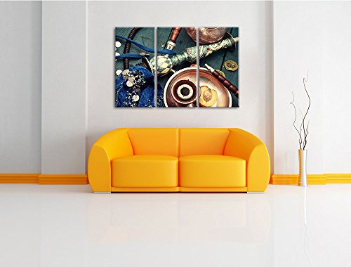 Orientalische Shisha Aprikose 3-Teiler Leinwandbild 120x80 Bild auf Leinwand, XXL riesige Bilder fertig gerahmt mit… – Bild 3