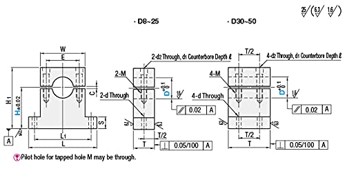 Shaft Supports - T-Shaped, Wide Split Type 10mmX20mm 1pc