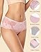 Intiflower Period Underwear for Women, Leakproof Period Panties, Lace Menstrual Underwear Breathable & Soft