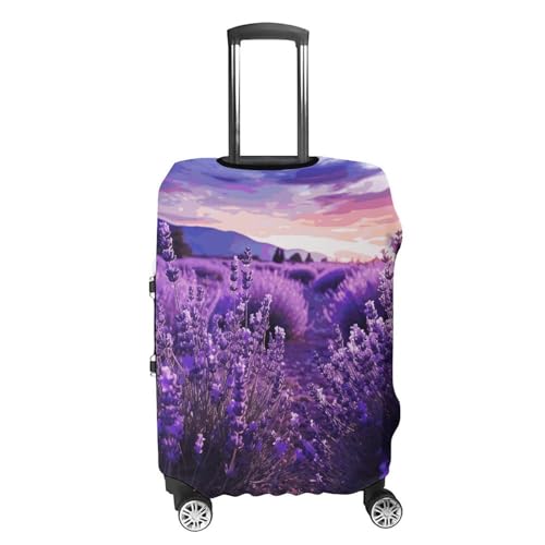 Purple Lavender Printed Luggage Cover Protector, Fits 18-32 Inch Luggage4