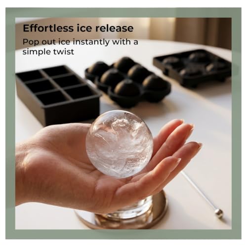 Image of Lifelong Ice Cube Tray - Set of 3 | Silicone Ice Moulds for Freezer | Square, Round & Diamond | Food-Grade, Leakproof, Easy Release | Large Cubes for Cocktails, Yogurt, Ice Cream(-30C to 280C)