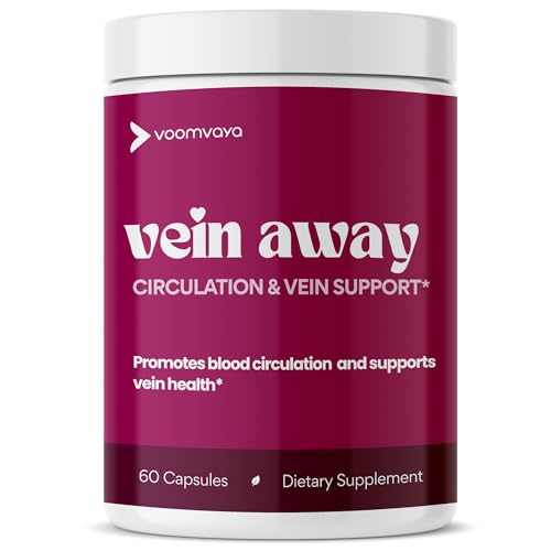 VoomVaya Vein Away – Blood Circulation & Vein Support Supplements for Women 40+ | Spider Veins & Varicose Veins Treatment for Legs | Circulation and Vein Support w/Diosmin & Hesperidin | 60 Capsules