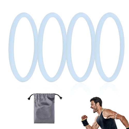 4uds Bandas Soporte Tendón Rotuliano, Banda Rótula Silicone Estabilizador con Bolsa Almacenamiento Rodillera Elástica Patela para Hombres Mujeres Carrera Fútbol Senderismo y Deportes (Azul, Luminoso)