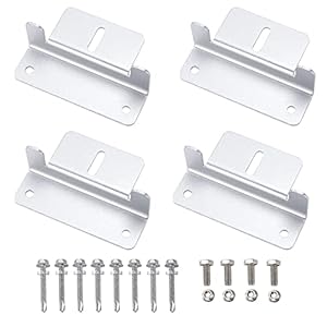 Support de Panneau Solaire Fixation Panneaux Solaires Support en Z de Montage en Alliage d’aluminium avec Vis et Écrous pour Camping Car Bateau Toits 4 Pièces