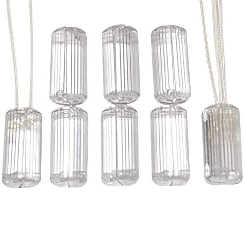 Blind Parts, Large 8 Pack Blind Tassels for All Horizontal Blinds. Clear Cylinder Design. Safety, Breakaway Tassel Breaks Open When Excess Pressure is Applied. For All Color Cords.