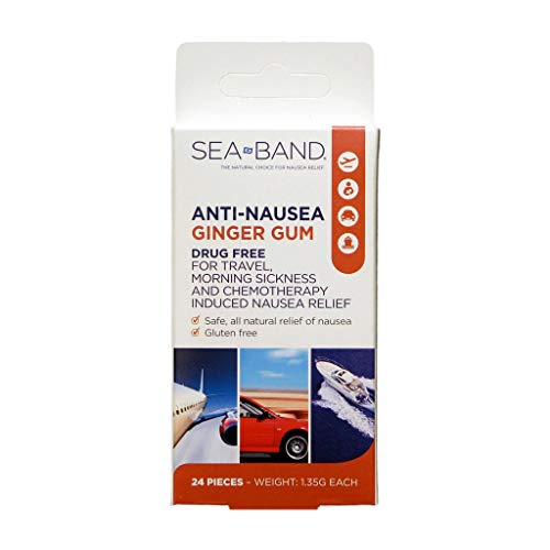 2 Pack Seaband Ginger Gum Anti Nausea Morning Sickness 48 Pc Total