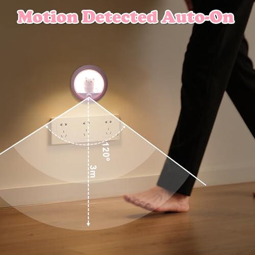 Image of Attivolife Cat Motion Sensor Light, Rechargeable Magnetic Night Light with Adjustable Brightness, Warm White LED Stick Anywhere Cat Lamp for Wall Bedroom Closet Stairs Cabinet (Pink 2 Pack)