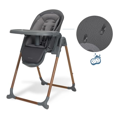 Maxi-Cosi Ava Plus Trona, 0 a 3 años, con almohadilla para recién nacidos incluida, compacta y plegable, ligera (9,62 kg), 6 posiciones de altura, bandeja extraíble, 2 ruedas, Elegance Graphite