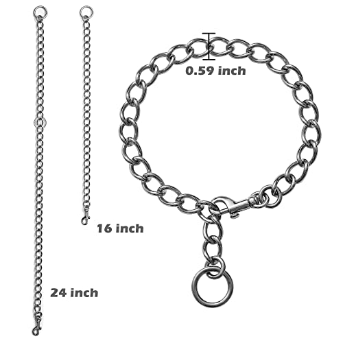 Yowity New Clip Design Metal Chain Dog Slip Collar,Strong Stainless Steel P Chain Walking Collar For Small Medium Large Dogs thumb #2