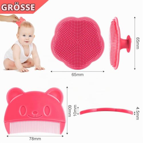 Aolso Baby kamm für milchschorf, 2 Stück Babykamm, Baby-Haarkamm, Baby Haarbürste mit weichen Zähnchen, Neugeborene Haarkamm… – Ansicht 2
