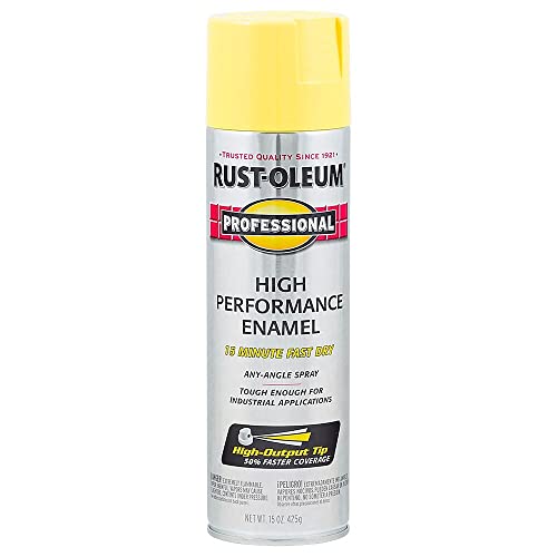 Image of Rust-Oleum 7543838 Professional High Performance Enamel Spray Paint, 15 oz, Gloss Safety Yellow