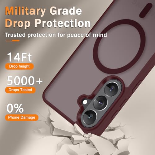 Image of for Samsung Galaxy S26 FE Case, Matte Magnetic Phone Cover, Wine Red