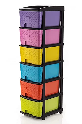 6XL Plastic Modular Drawer System for Home, Office, Hospital, Parlor, School, Doctors, Home and Kids, Product Dimension When asembeled (Multi Stone, 6XL)