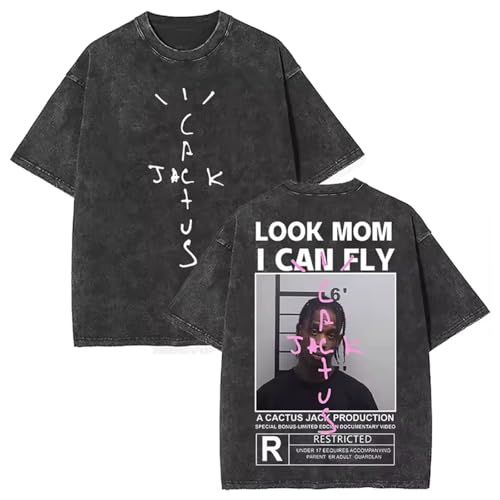 Maglietta da uomo Travis a maniche corte Hip-hop Scott-t cotone svanito maniche corte moda estate grande taglia t-shirt da donna in cotone casual top, Nero &B, XL Maglietta da uomo Travis a maniche corte Hip-hop Scott-t cotone svanito maniche corte moda estate grande taglia t-shirt da donna in cotone casual top, Nero &B, XL