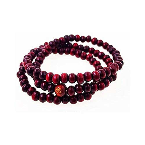 Outletissimo Collar pulsera Mala tibetano Tíbet rosario budista budista madera natural ET87