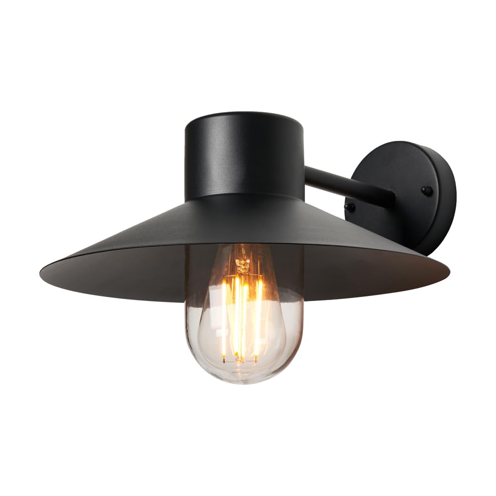LITECRAFT Randall Wall Light Outdoor Fisherman IP44 Rated Garden Lantern - Black