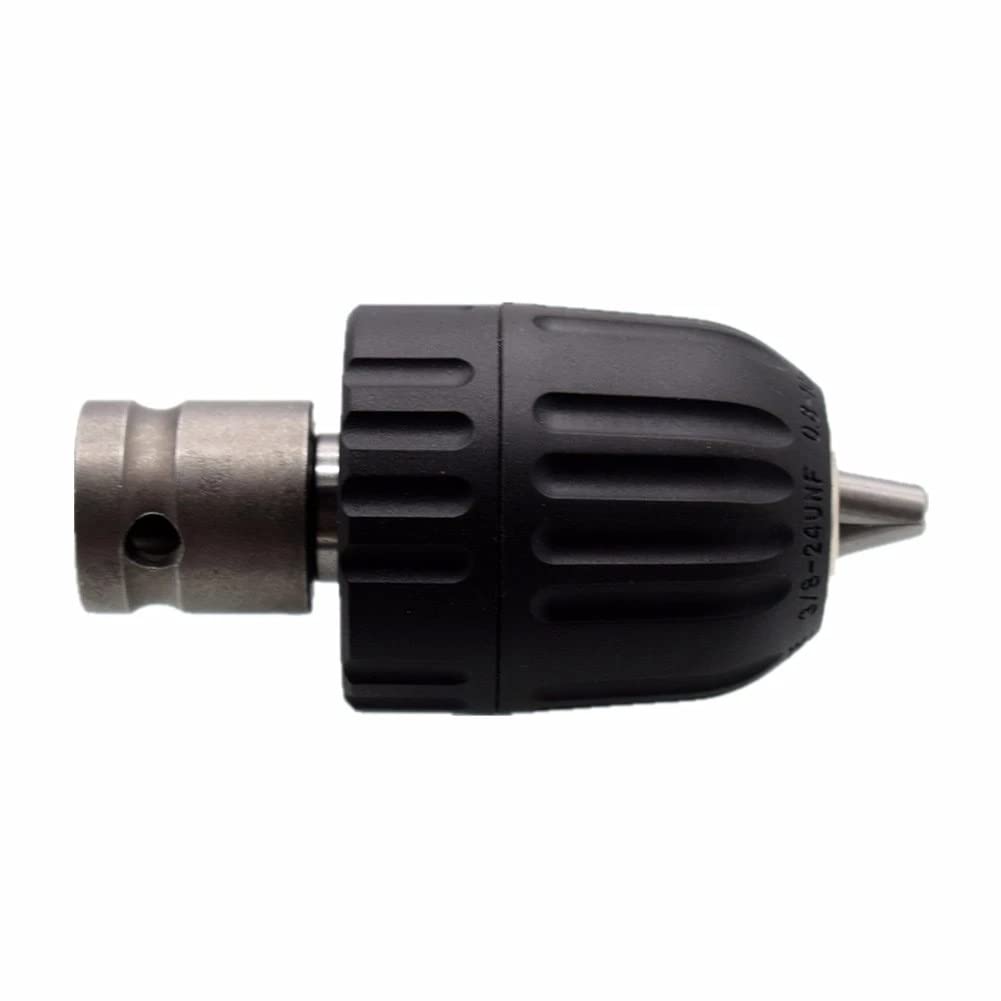 WolFum Adaptador de enchufe cuadrado de 1/2 pulgada 0.8-10 mm portabrocas sin llave 3/8-24UNF adaptador de broca de rosca para taladro de impacto de 1050 W autobloqueo WolFum